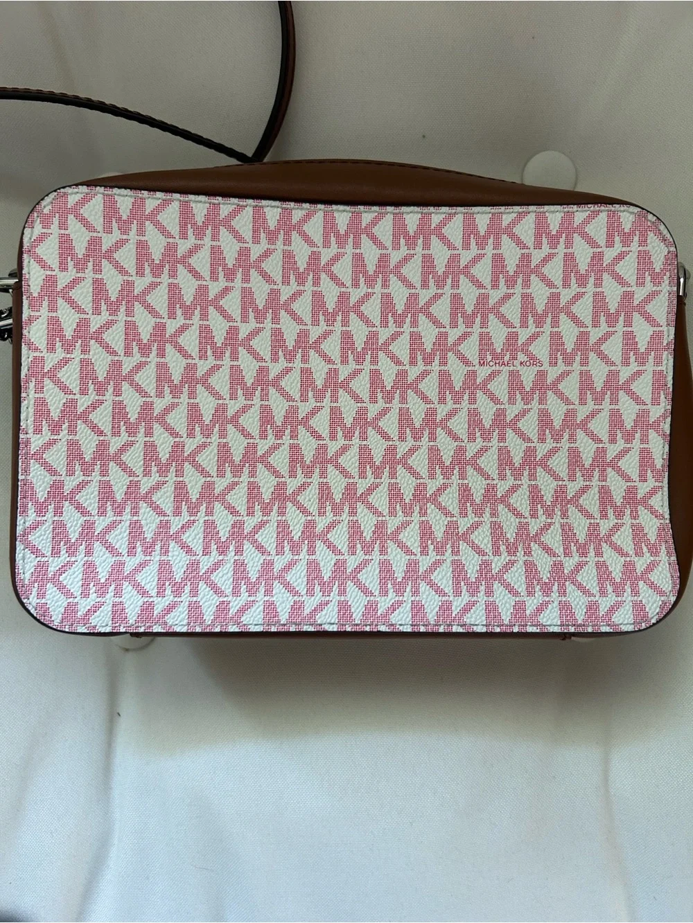 Michael Kors Pink Signature Stripe Crossbody Bag